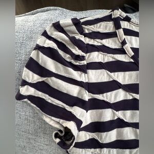 Forever 21 Black and Cream Striped Top